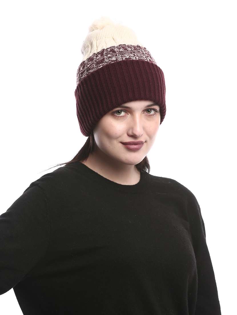 women self design winter cap - 22141255 -  Standard Image - 1
