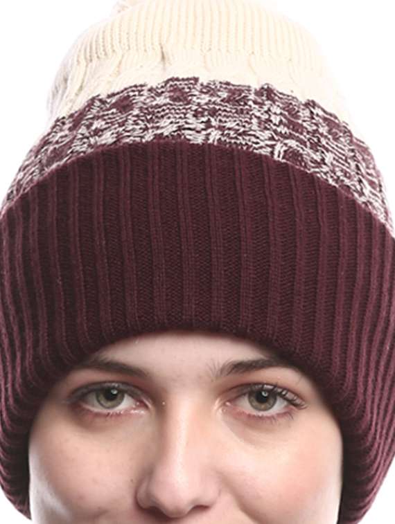 women self design winter cap - 22141255 -  Standard Image - 4