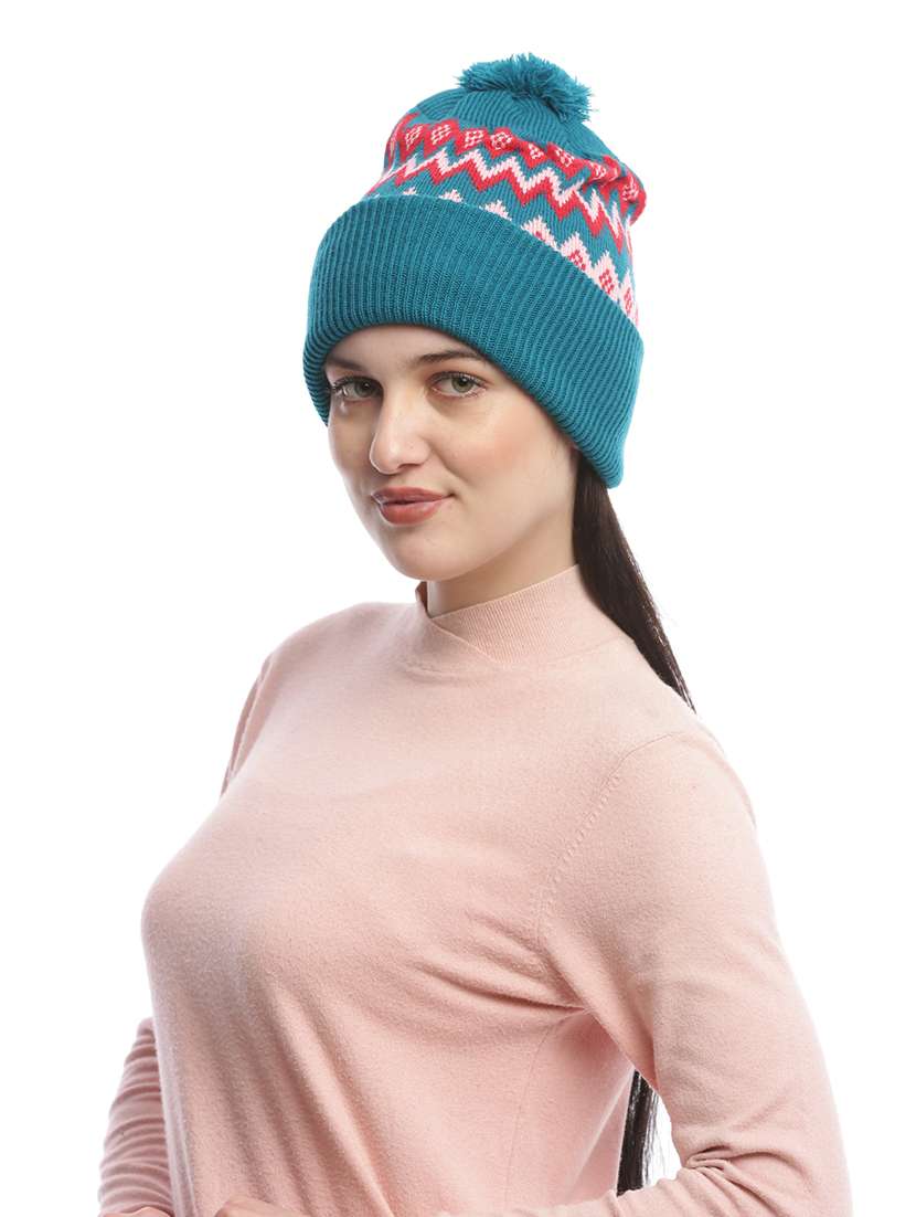 women self design winter cap - 22141256 -  Standard Image - 1