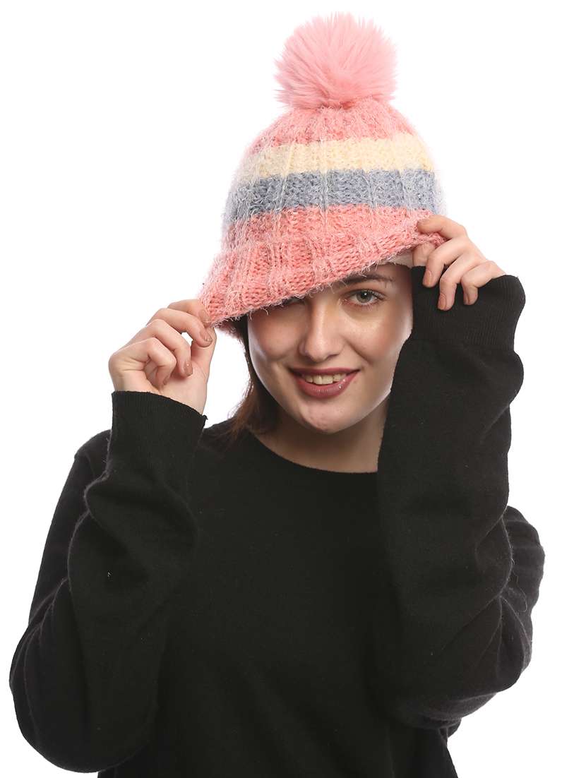 women self design winter cap - 22141257 -  Standard Image - 1