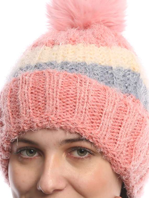women self design winter cap - 22141257 -  Standard Image - 4