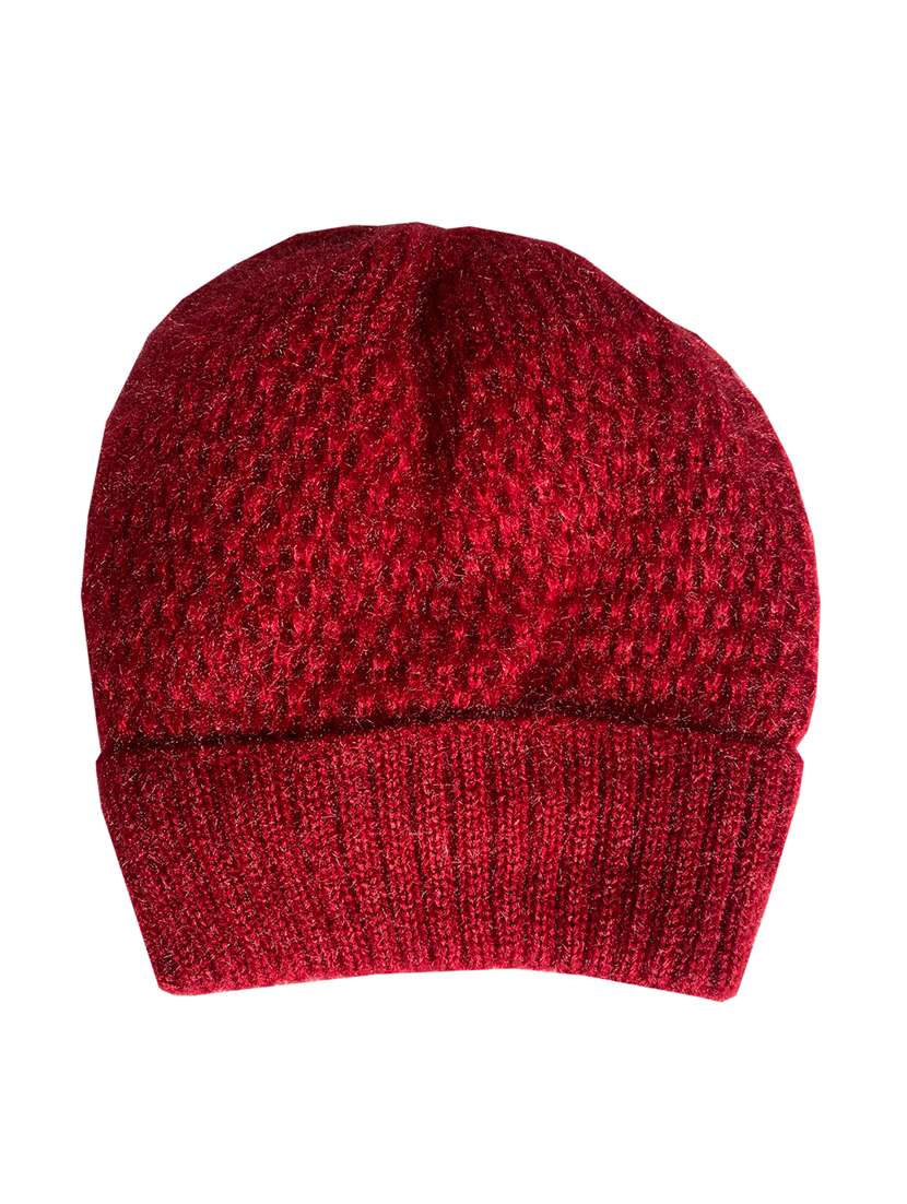 women self design winter cap - 22141263 -  Standard Image - 1
