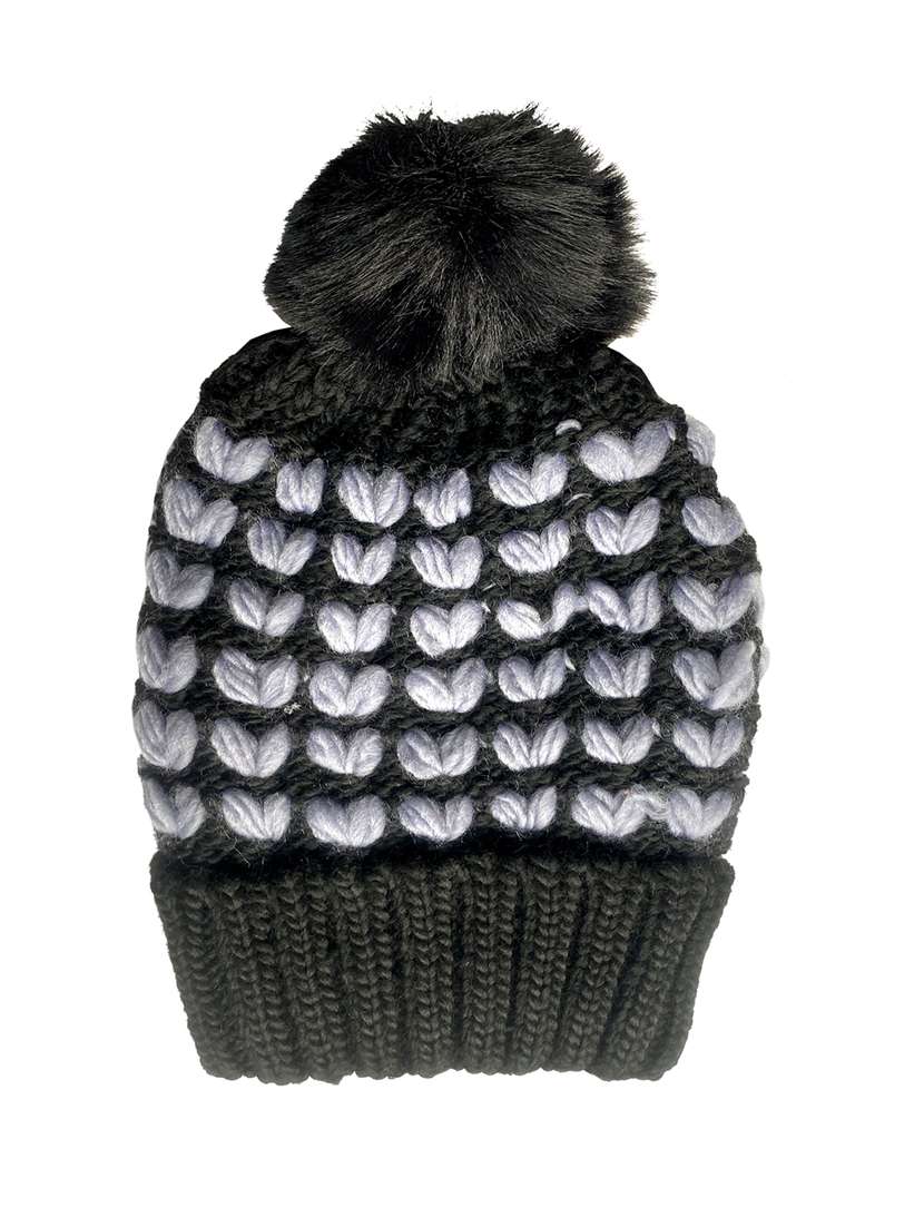 women self design winter cap - 22141265 -  Standard Image - 1