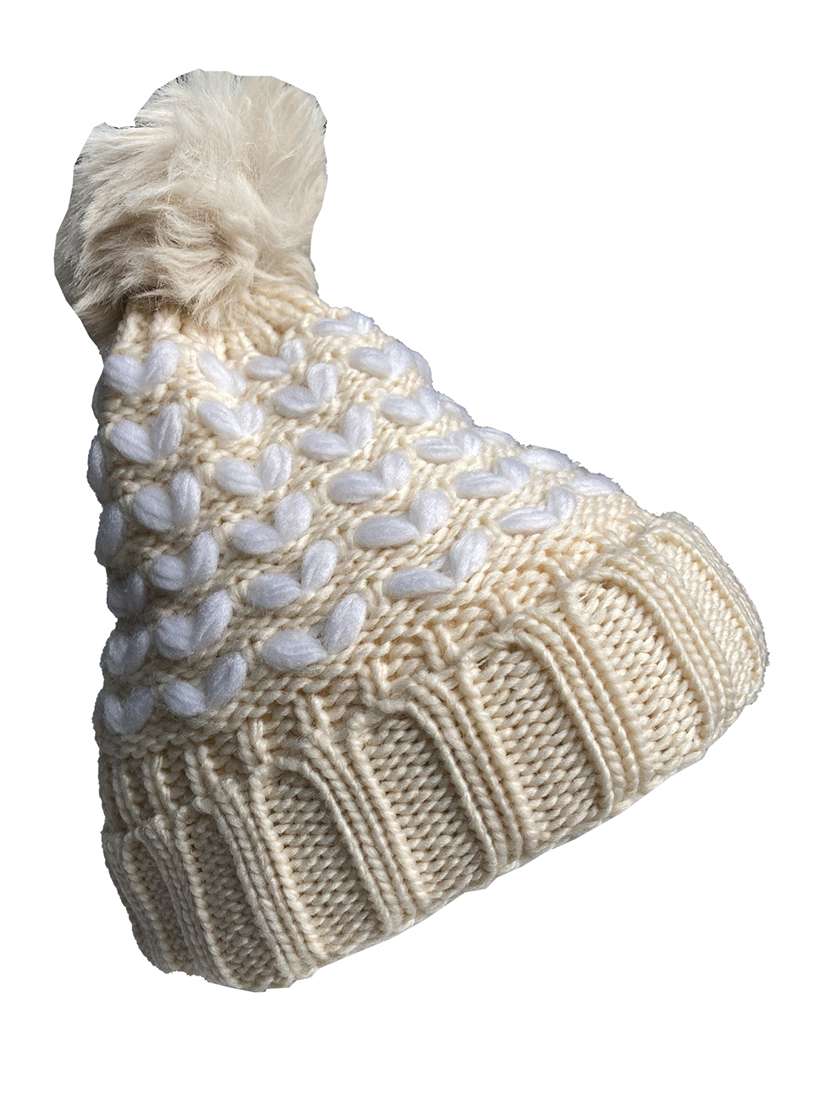 women self design winter cap - 22141267 -  Standard Image - 1