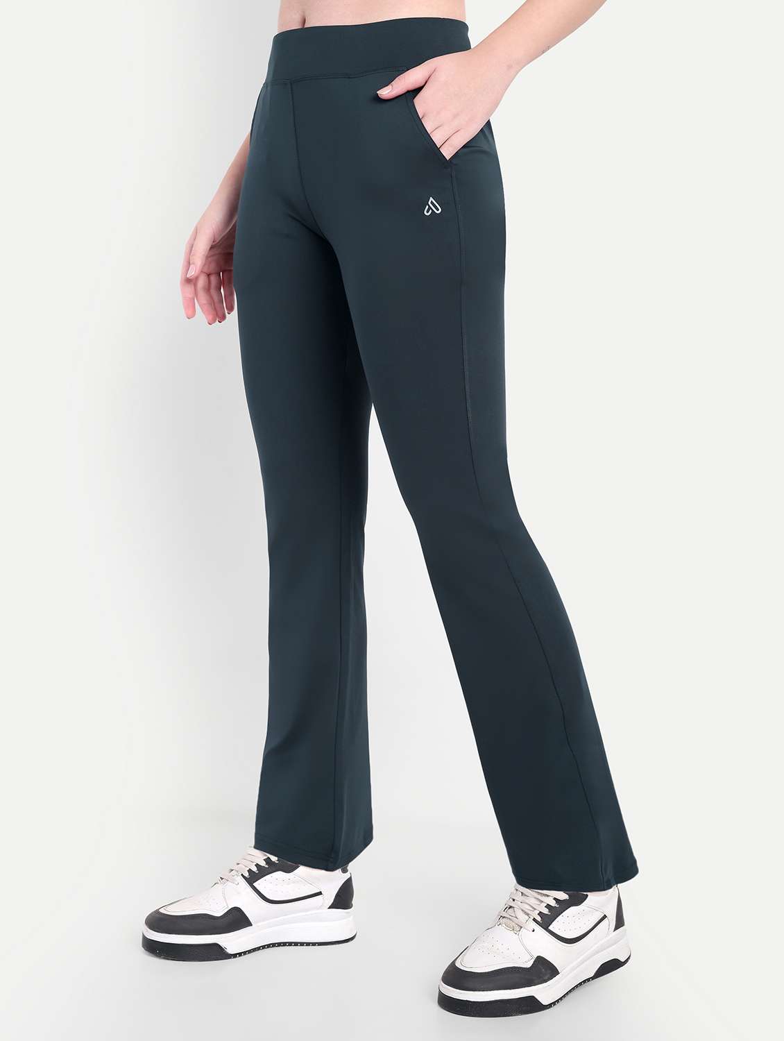 women solid mid rise ankle length yoga pant - 22141285 -  Standard Image - 1