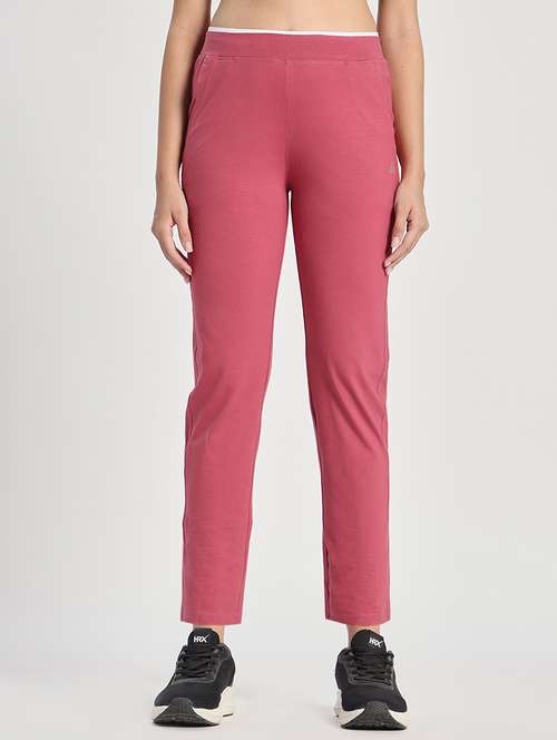 women solid mid rise track pant - 22141289 - Standard Image - 0