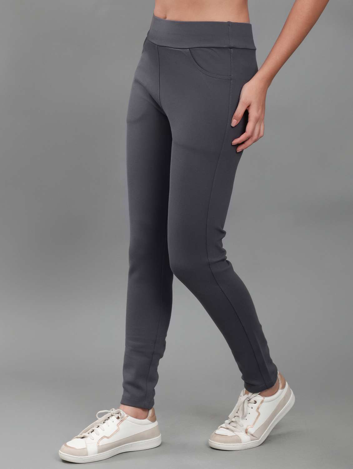 women solid mid rise track pant - 22141290 - Standard Image - 1