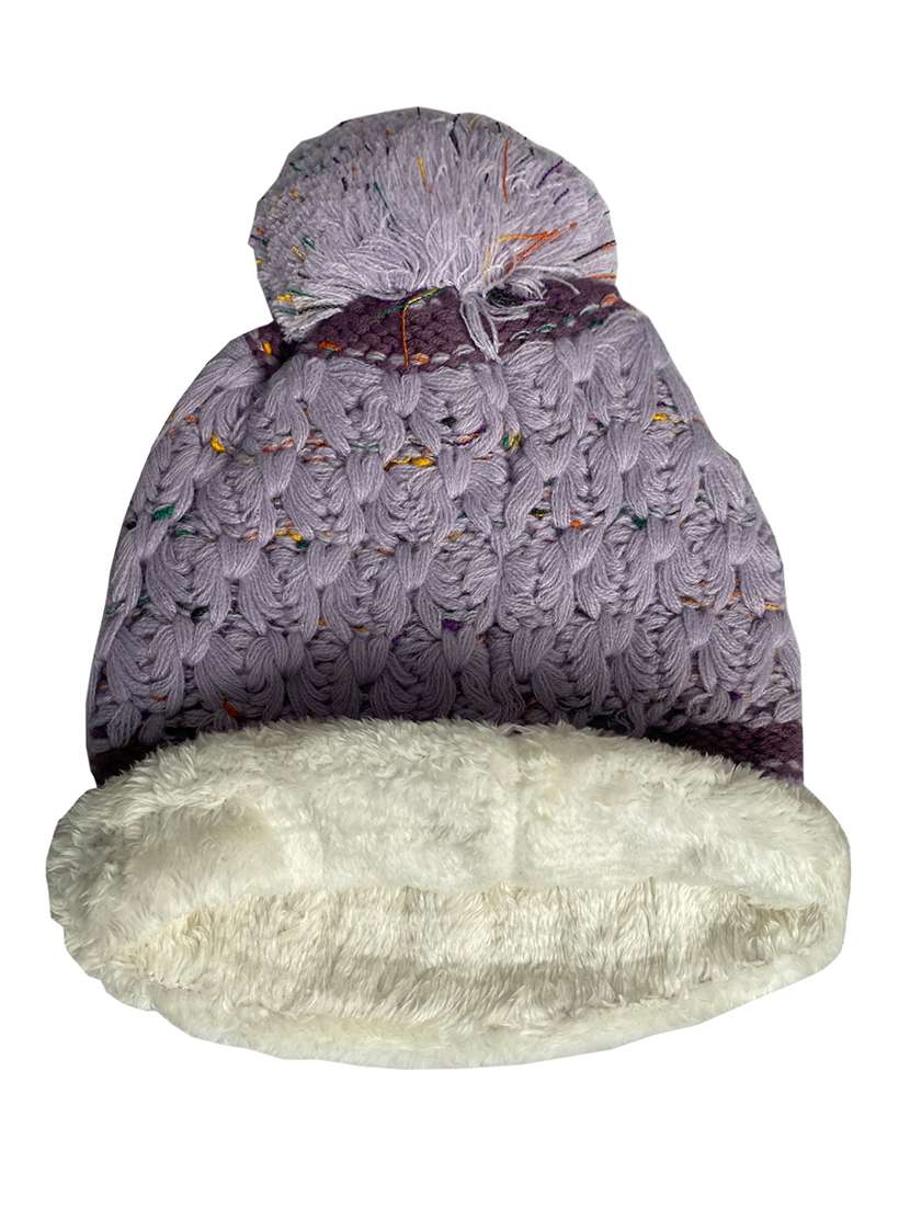 women self design winter cap - 22141294 -  Standard Image - 1