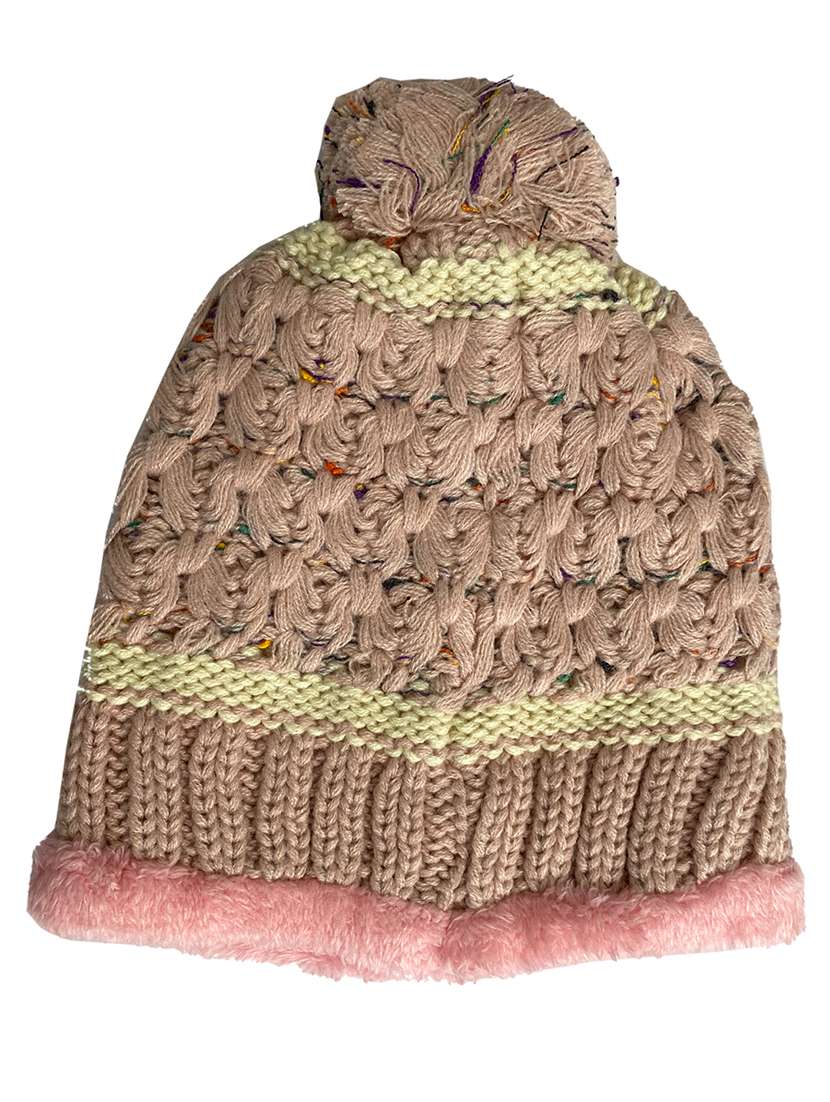 women self design winter cap - 22141296 - Standard Image - 1