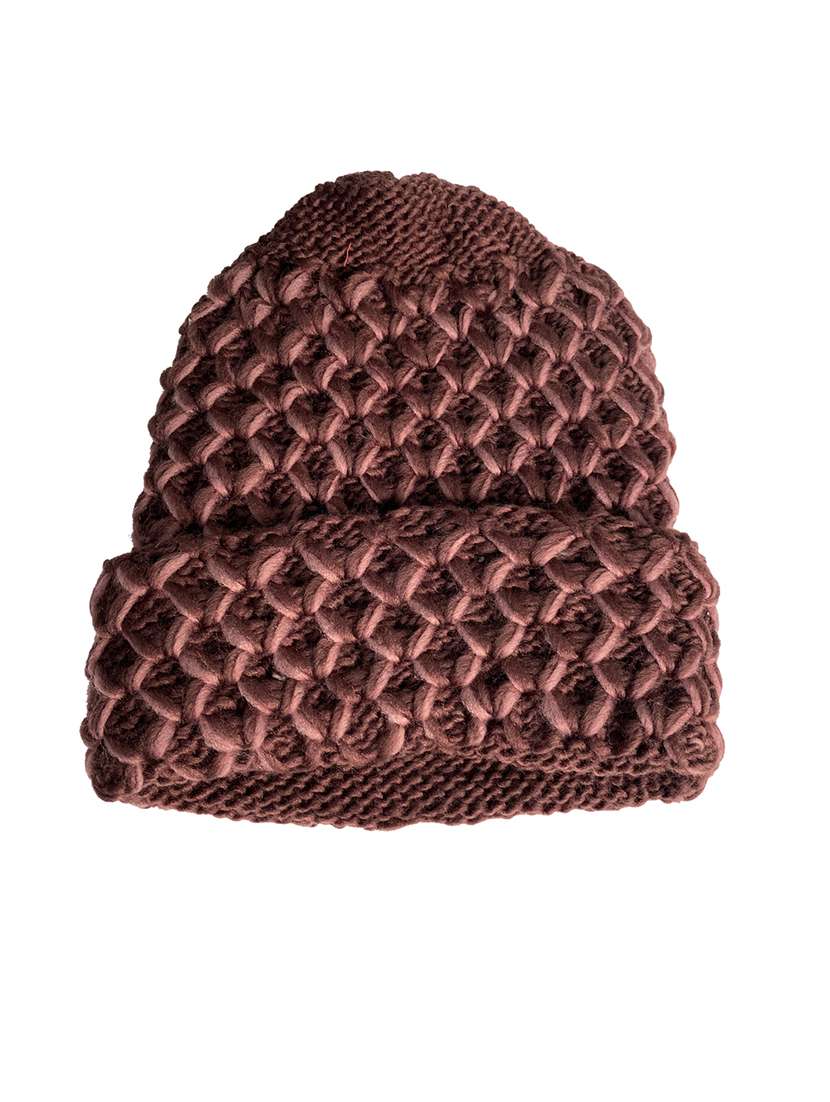 women self design winter cap - 22141299 - Standard Image - 1
