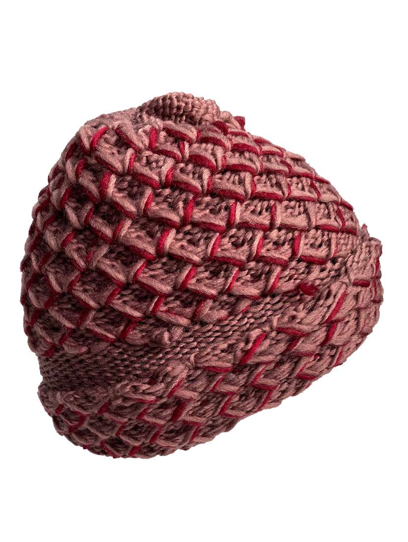 women self design winter cap - 22141300 - Standard Image - 1