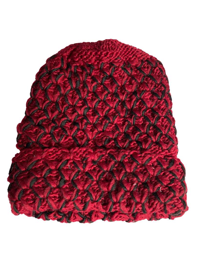 women self design winter cap - 22141302 -  Standard Image - 1