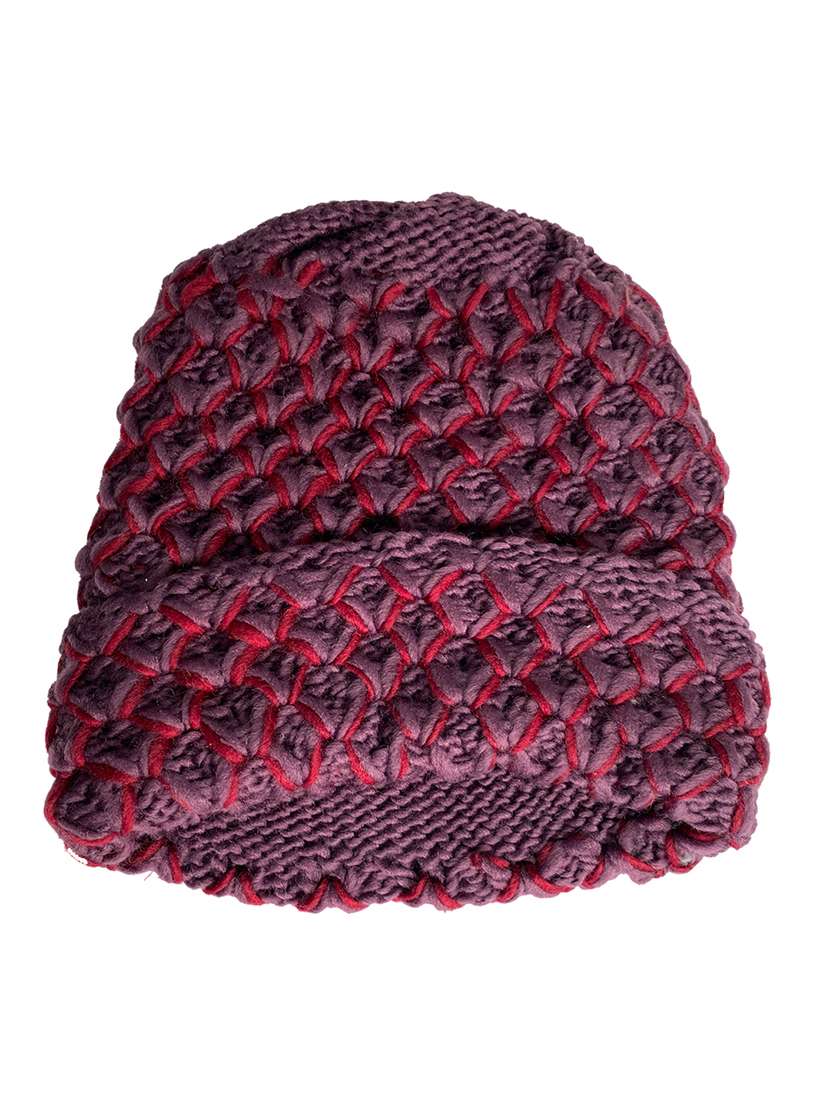 women self design winter cap - 22141303 - Standard Image - 1