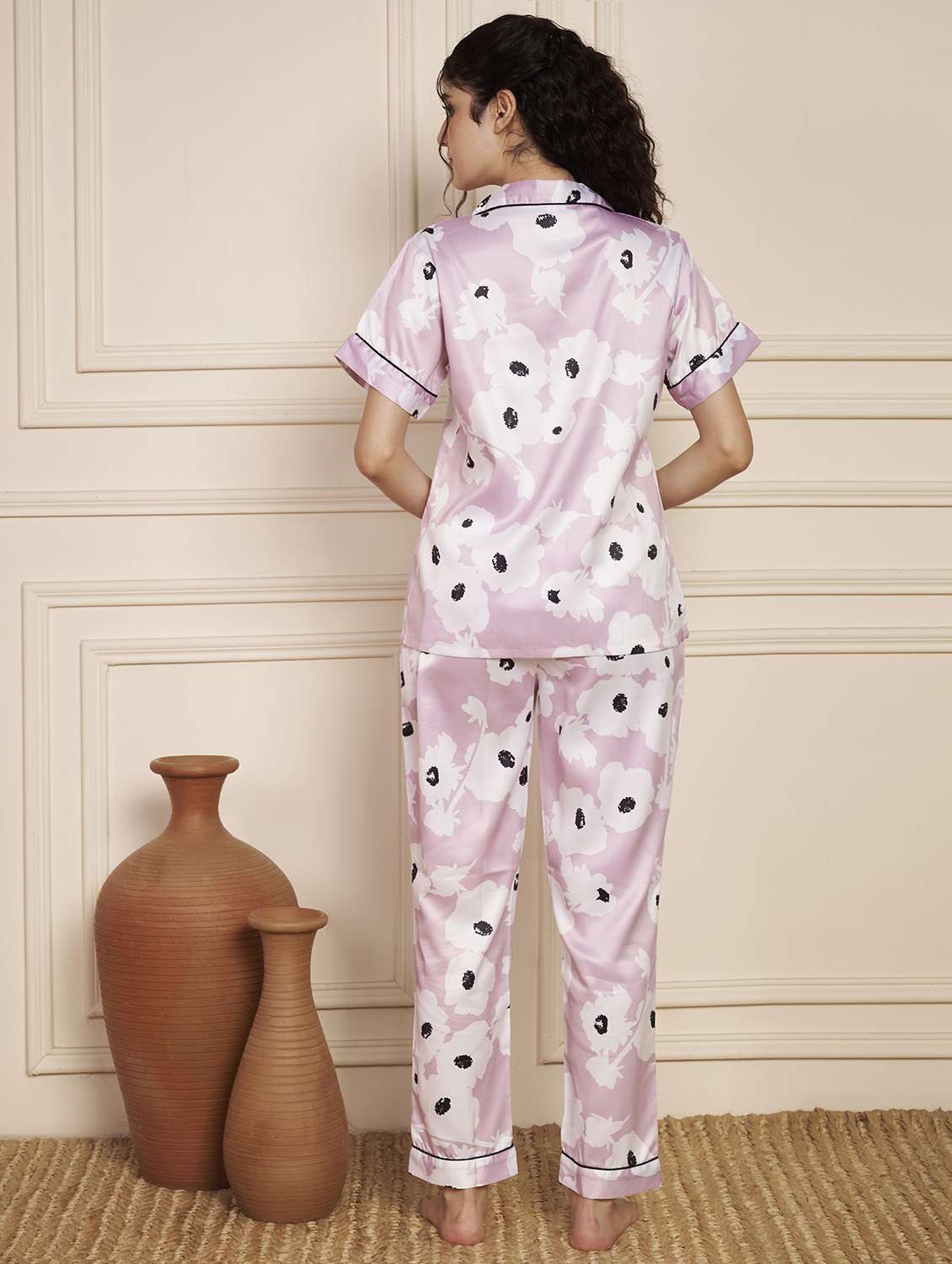 women printed nightwear pyjama set - 22141309 - Standard Image - 4
