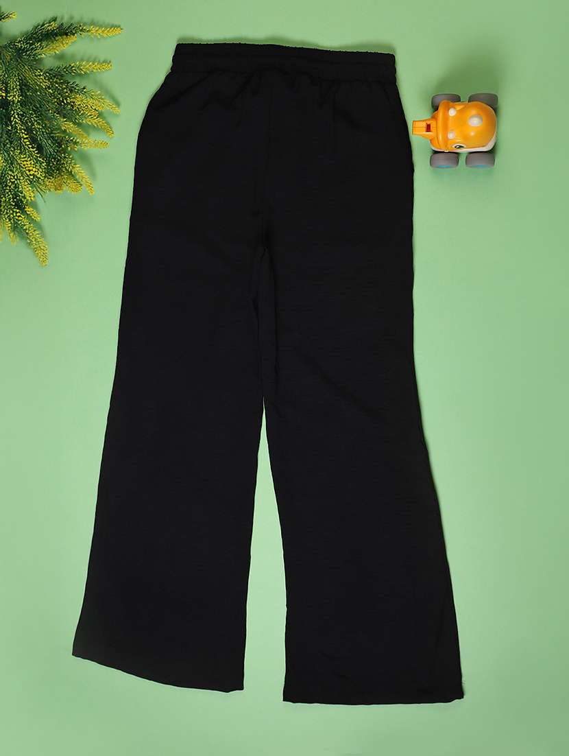 girls solid mid rise chinos trouser - 22141323 -  Standard Image - 1