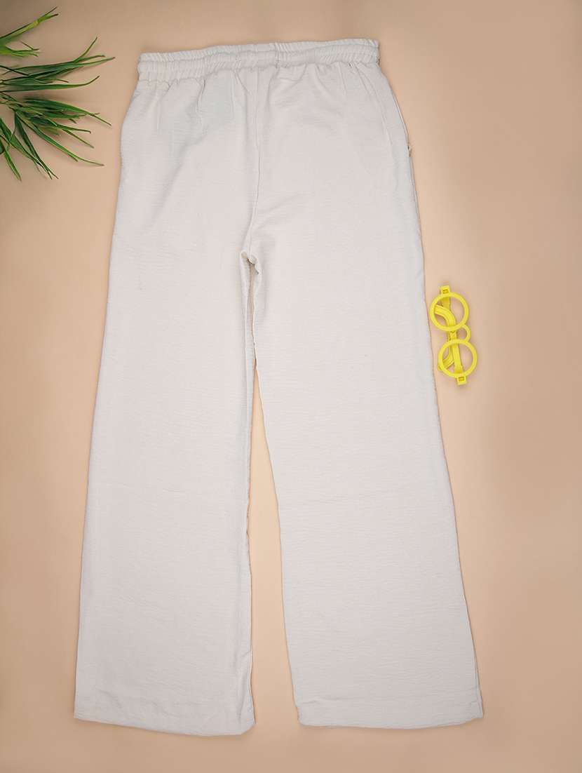 girls solid mid rise flared palazzo - 22141331 -  Standard Image - 1