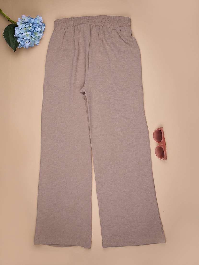 girls solid mid rise flared palazzo - 22141332 -  Standard Image - 1