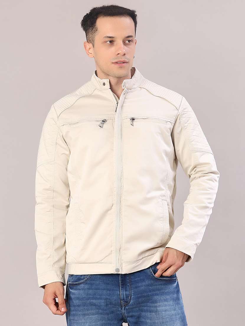 men solid long sleeve casual jacket - 22141334 - Standard Image - 1
