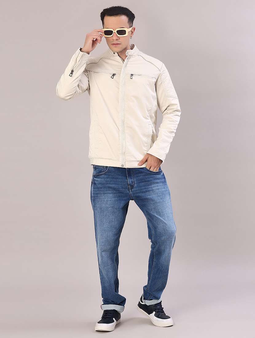 men solid long sleeve casual jacket - 22141334 - Standard Image - 4