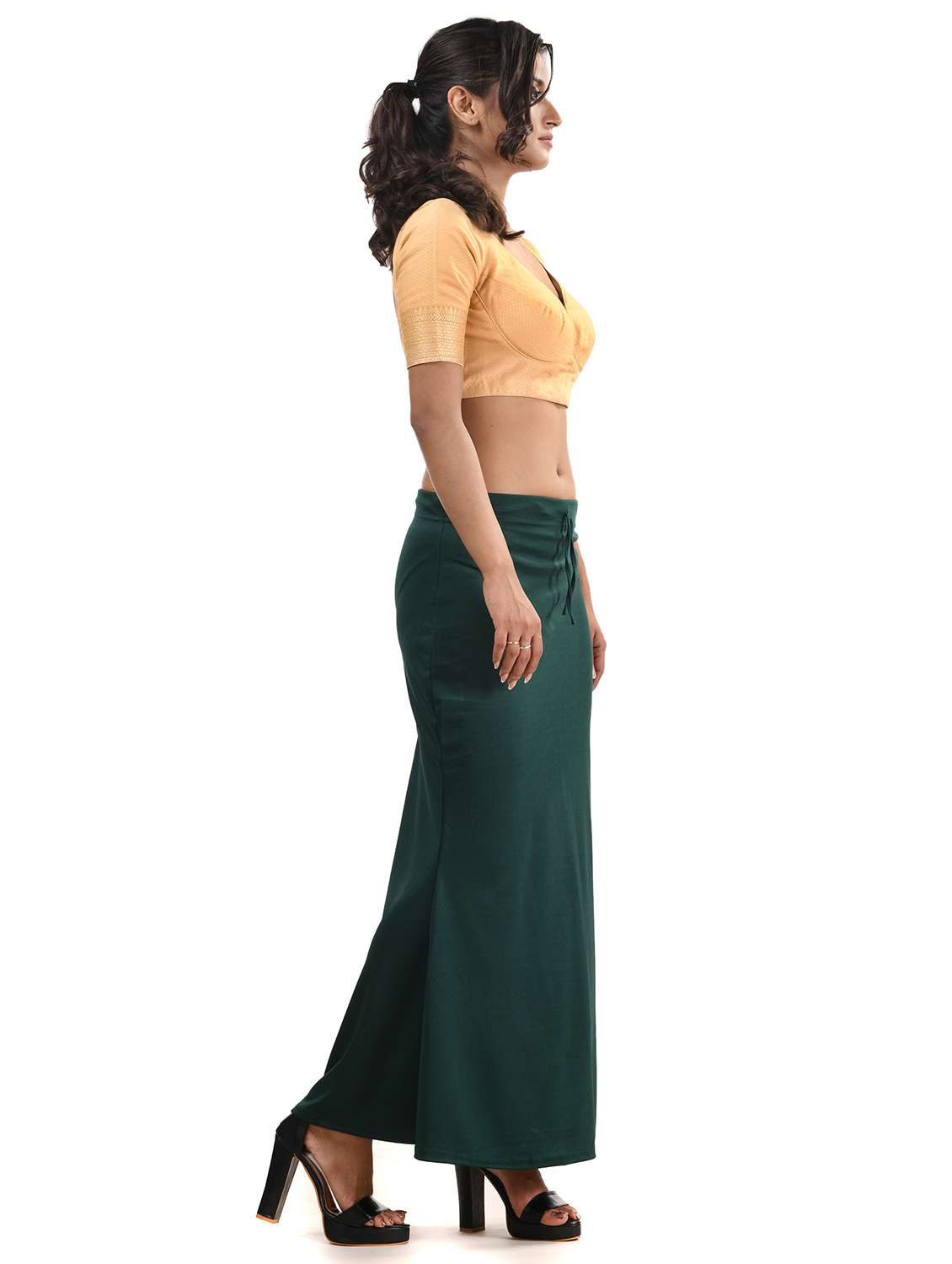 women solid mid rise saree shaper - 22141336 - Standard Image - 1