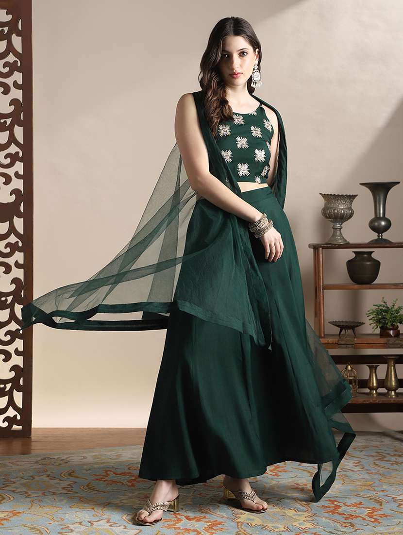 women solid with work sleeveless fusion set - 22141429 - Standard Image - 1