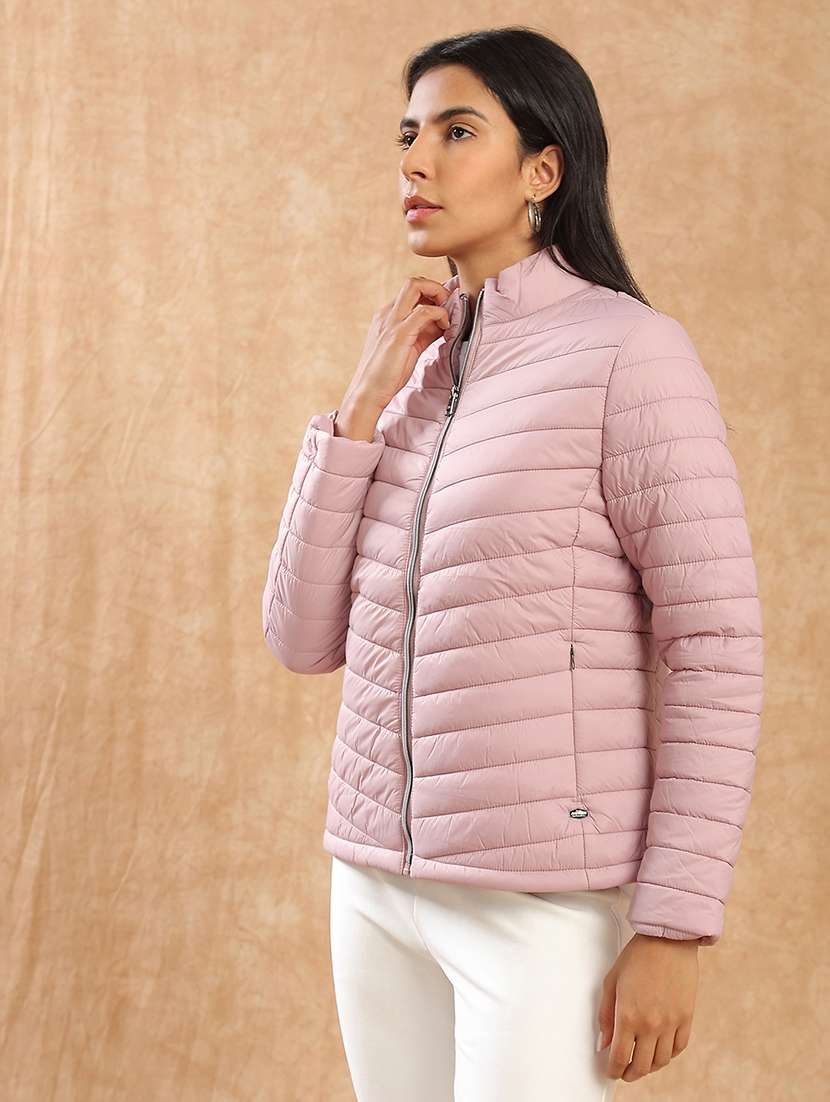 women solid long sleeve quilted jacket - 22141469 -  Standard Image - 1