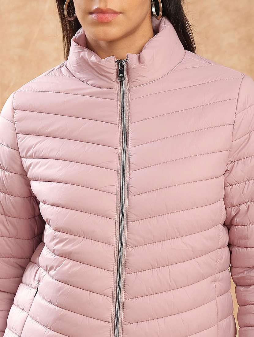 women solid long sleeve quilted jacket - 22141469 - Standard Image - 4