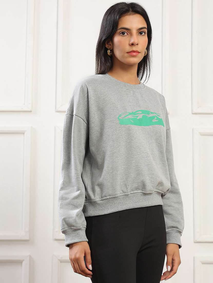 women printed long sleeve sweatshirt - 22141486 -  Standard Image - 1
