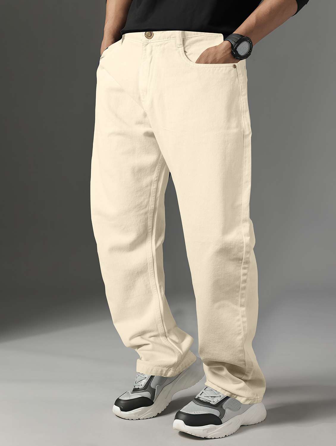 men plain mid rise full length jean - 22141594 -  Standard Image - 1