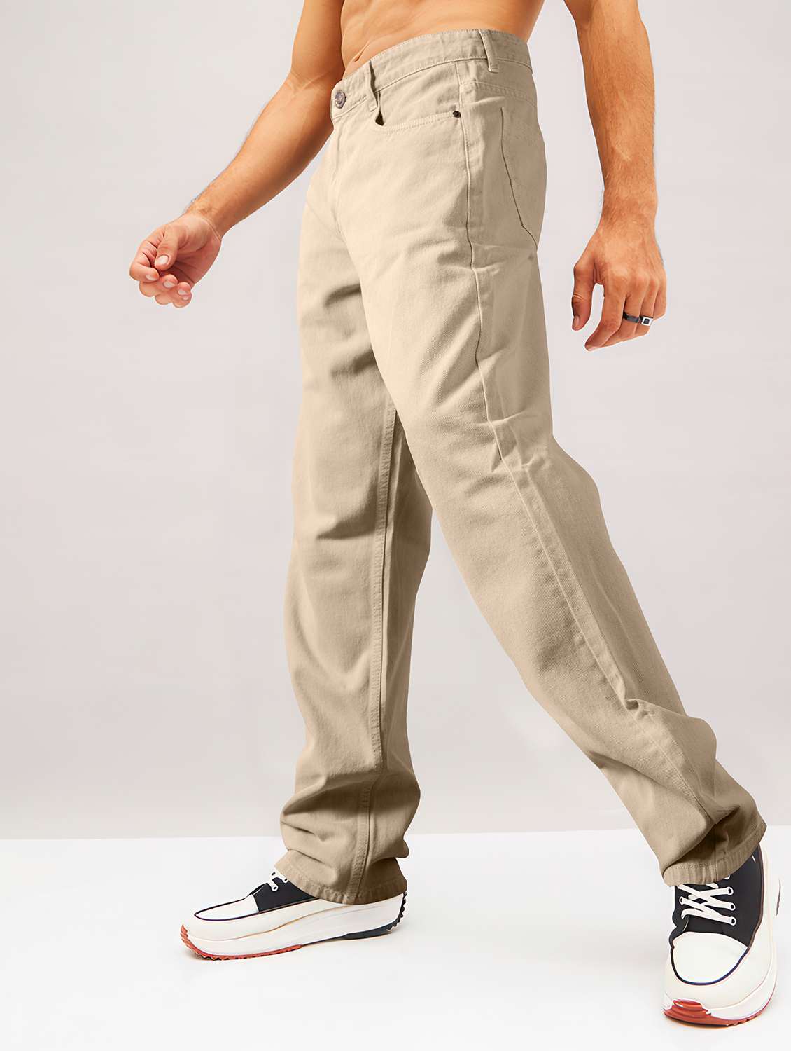 men plain mid rise full length jean - 22141596 - Standard Image - 1