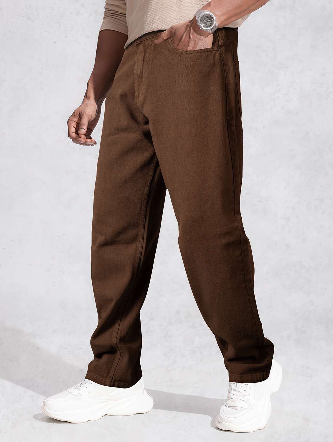 men plain mid rise full length jean - 22141597 -  Standard Image - 1