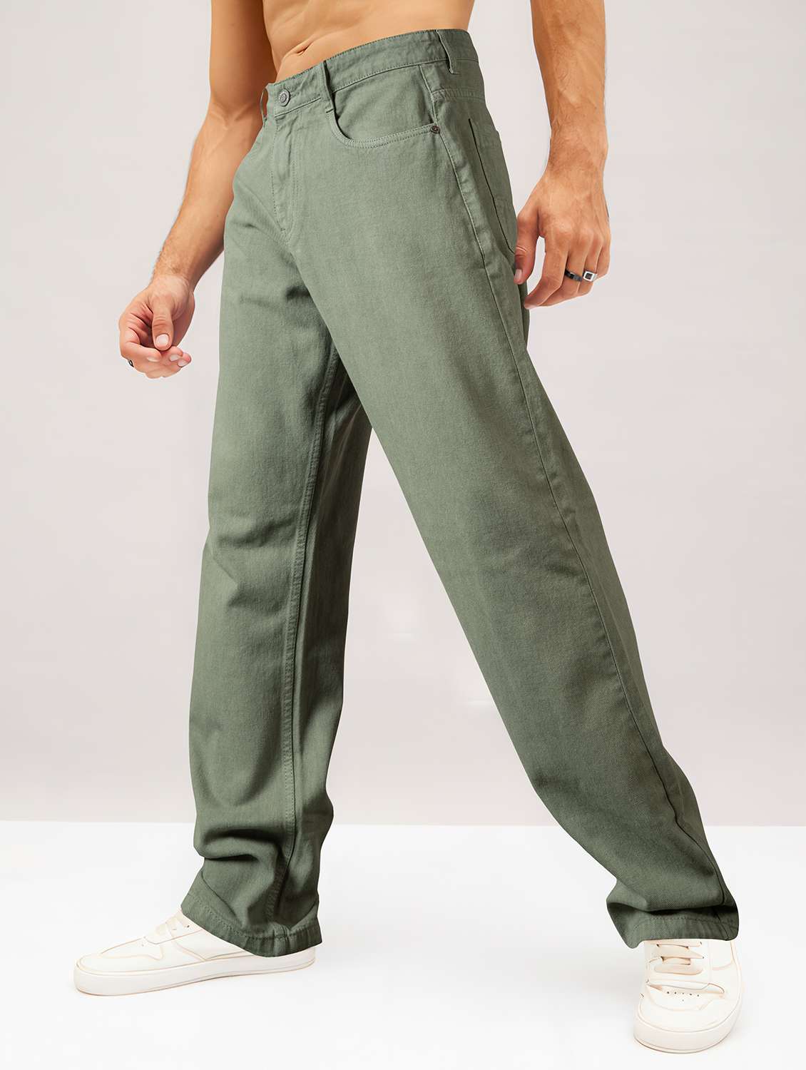 men plain mid rise full length jean - 22141599 - Standard Image - 1