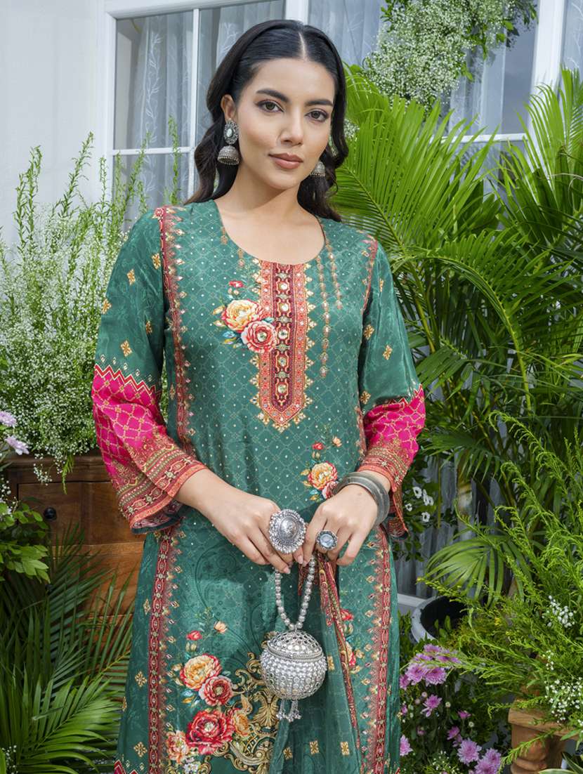 women printed long sleeve kurta pant with dupatta set - 22141634 - Standard Image - 4
