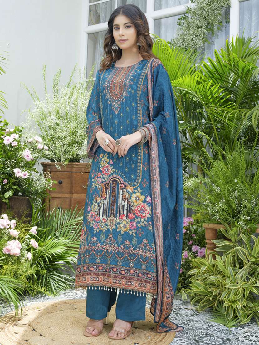 women printed long sleeve kurta pant with dupatta set - 22141637 -  Standard Image - 1