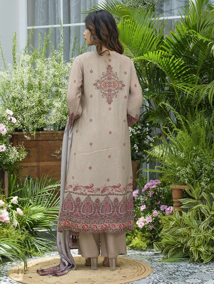 women printed long sleeve kurta pant with dupatta set - 22141639 - Standard Image - 4