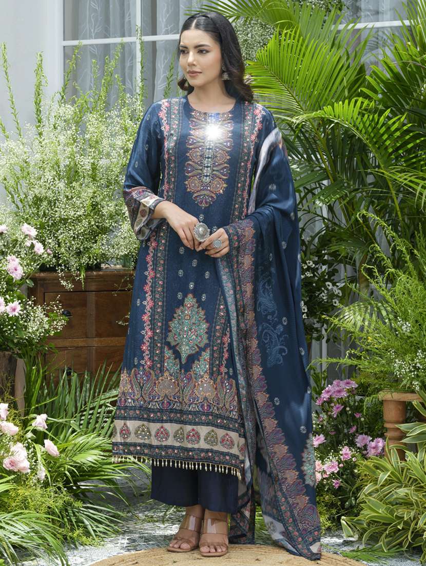women printed long sleeve kurta pant with dupatta set - 22141640 -  Standard Image - 1