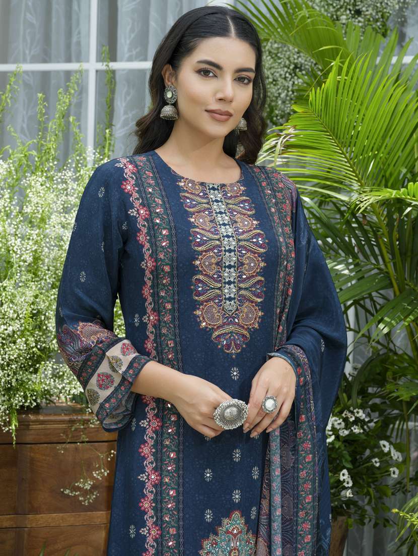 women printed long sleeve kurta pant with dupatta set - 22141640 -  Standard Image - 4