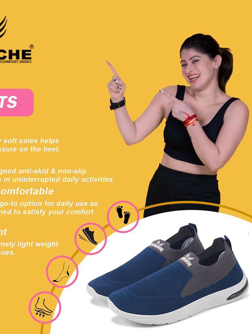 women blue slip on sports shoe - 22141690 - Standard Image - 4