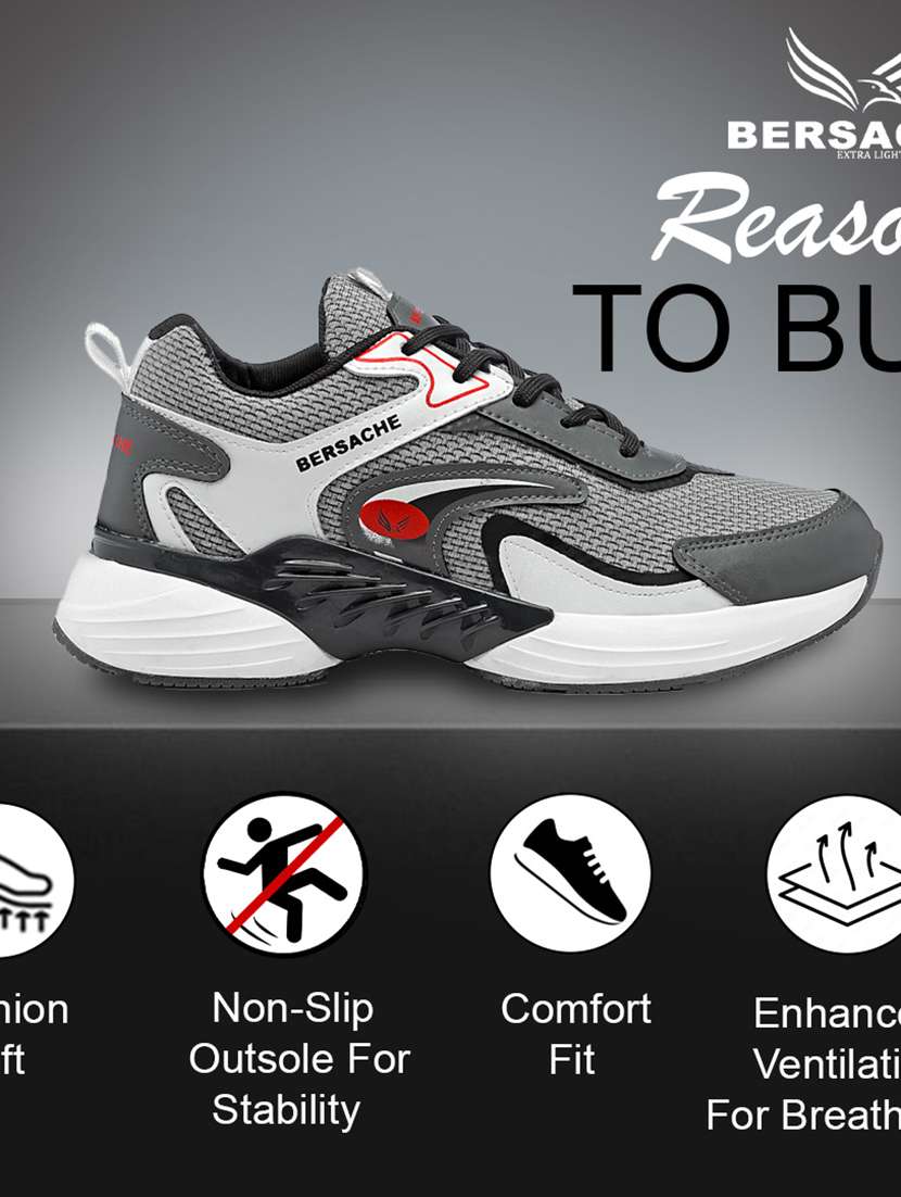 men grey lace up sport shoe - 22141969 -  Standard Image - 1