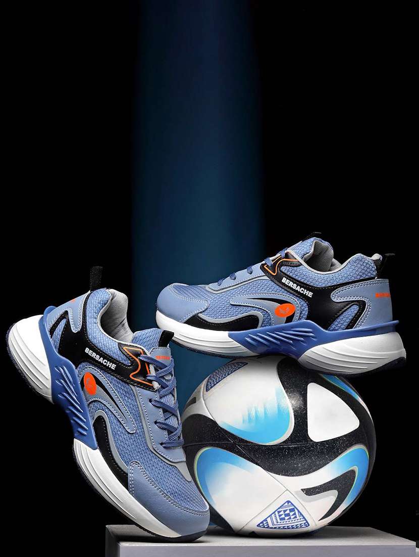 men blue lace up sport shoe