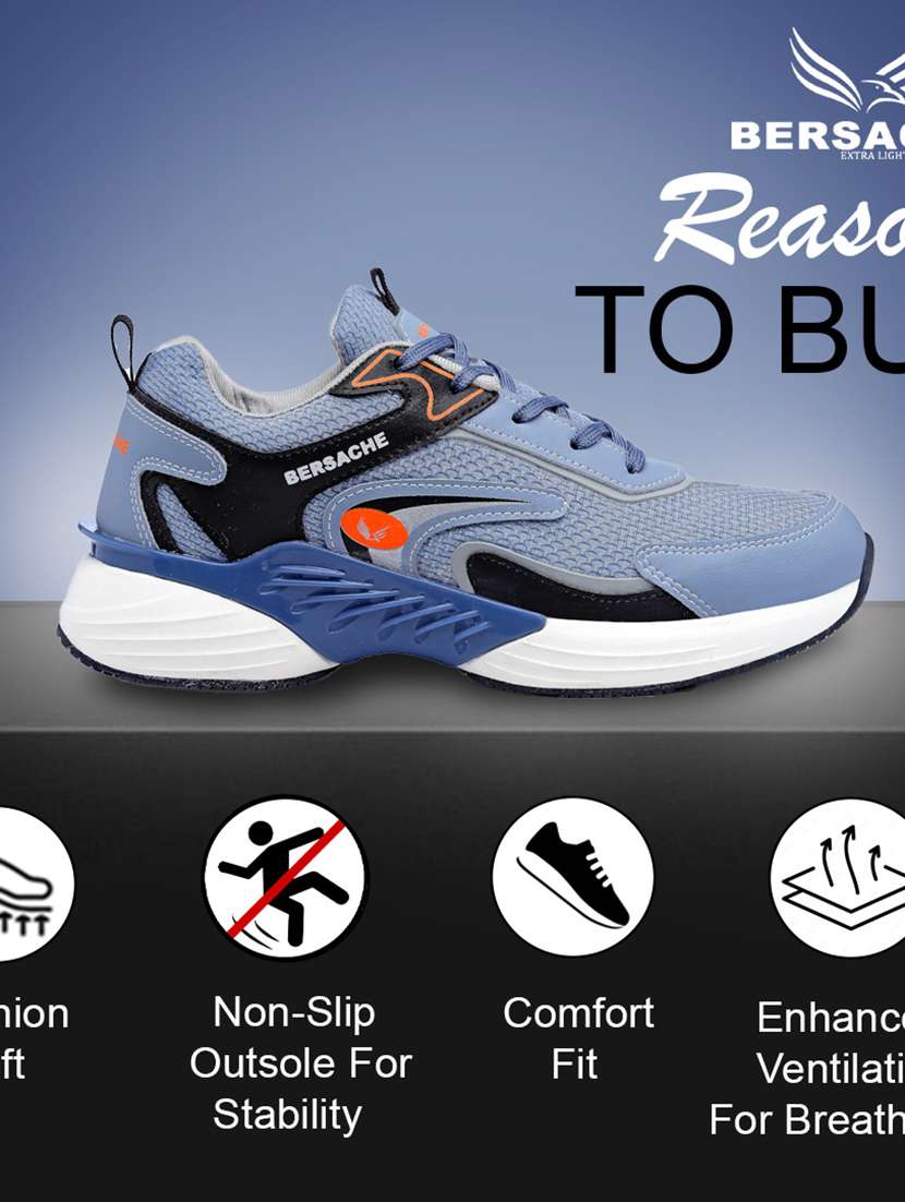 men blue lace up sport shoe - 22141971 - Standard Image - 1
