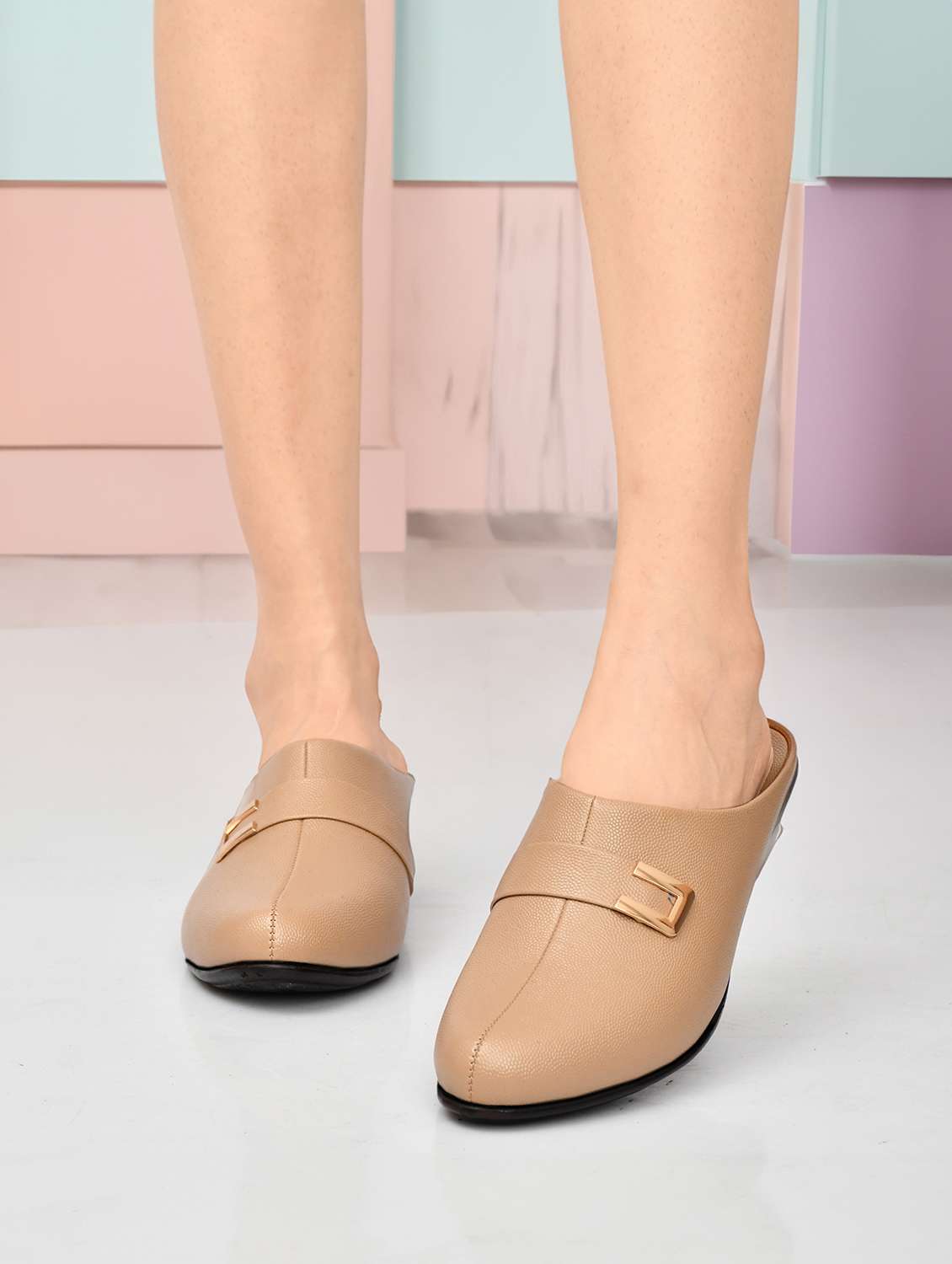women solid slip on mules - 22141996 - Standard Image - 1