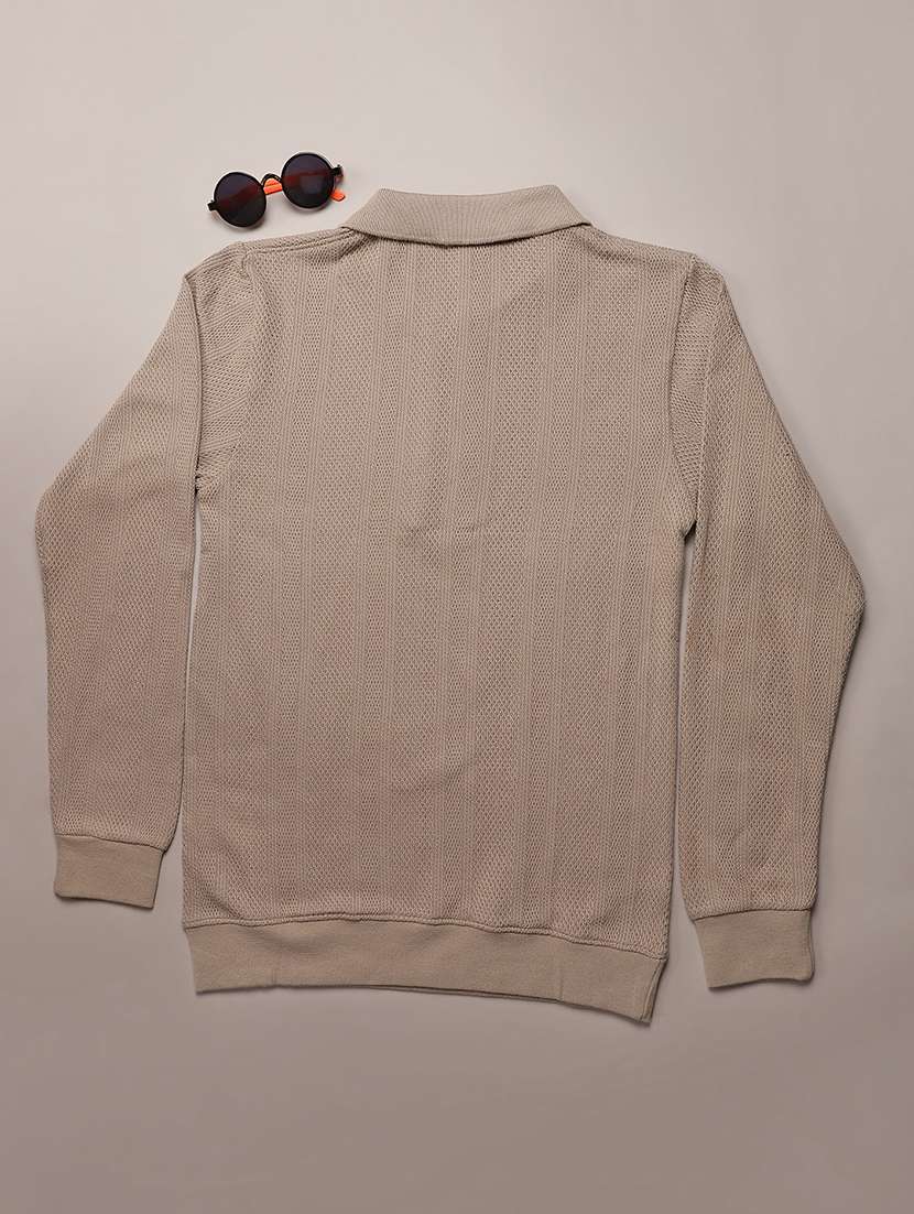 boys solid long sleeve collared sweatshirt - 22142018 -  Standard Image - 1