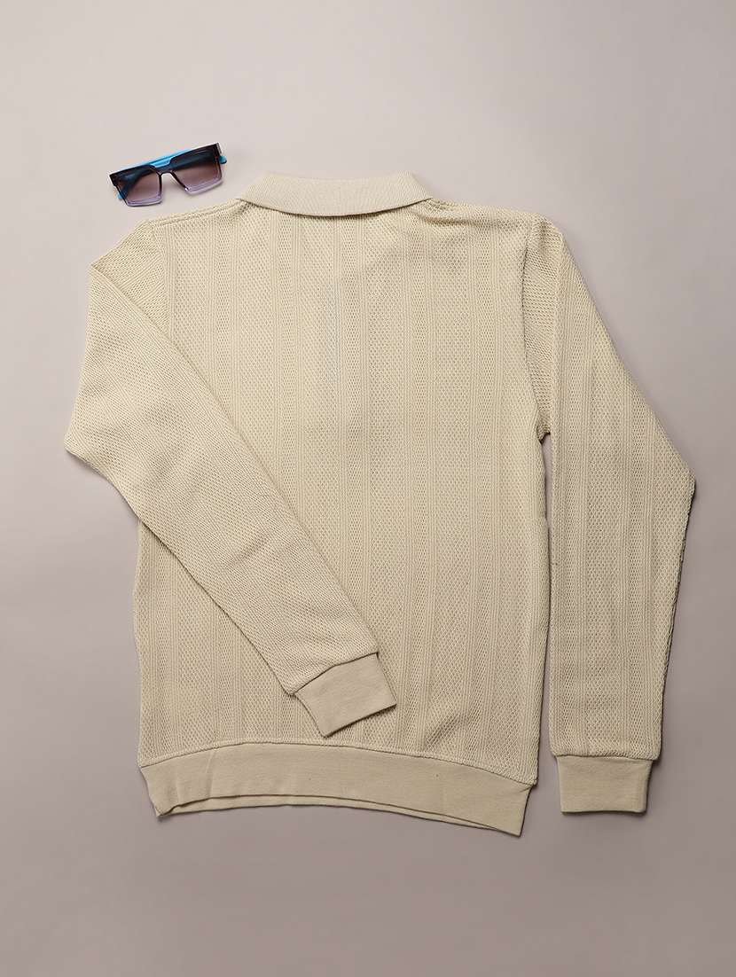 boys solid long sleeve collared sweatshirt - 22142019 -  Standard Image - 1