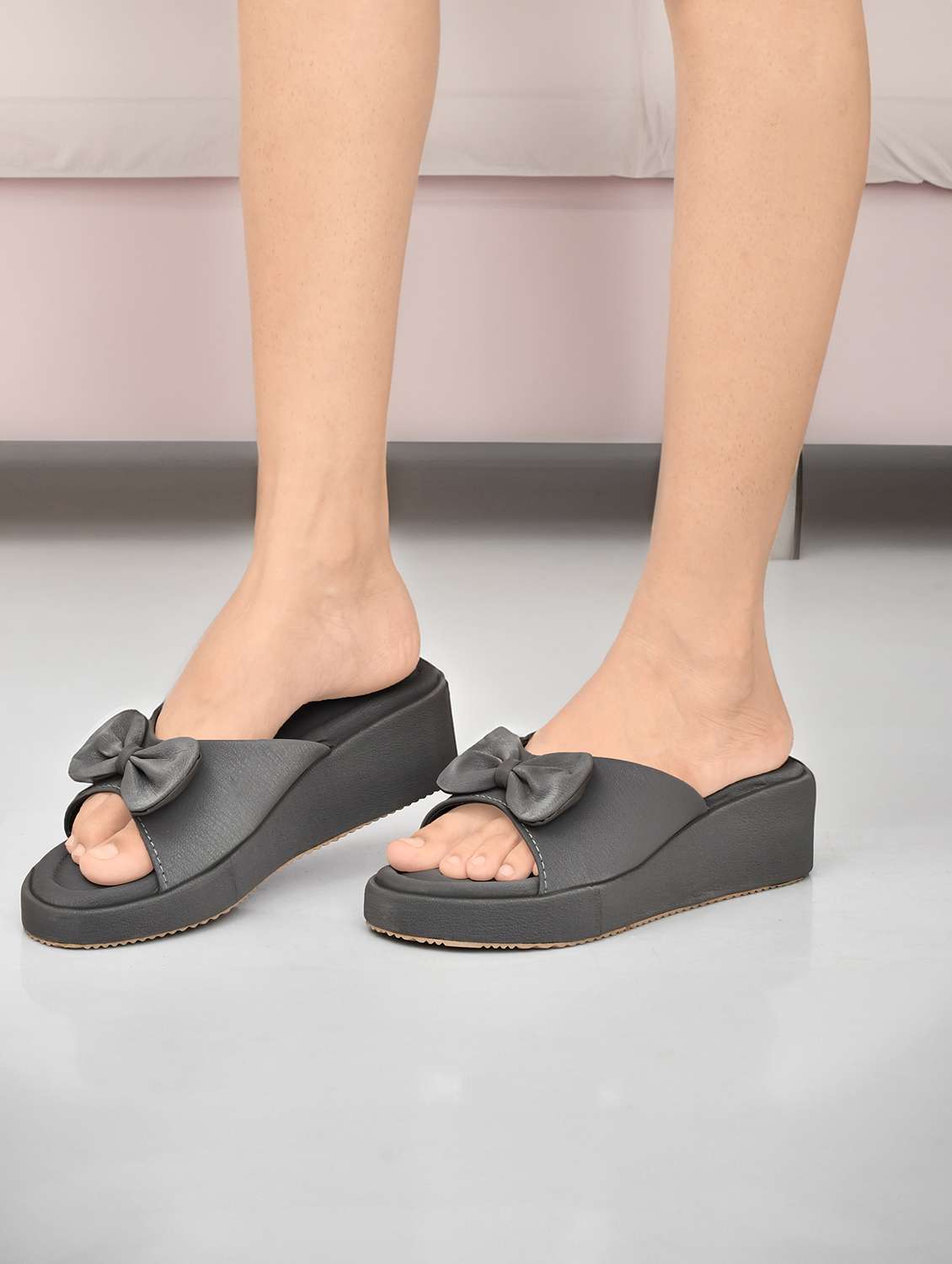 women grey slip on wedge - 22142027 -  Standard Image - 1