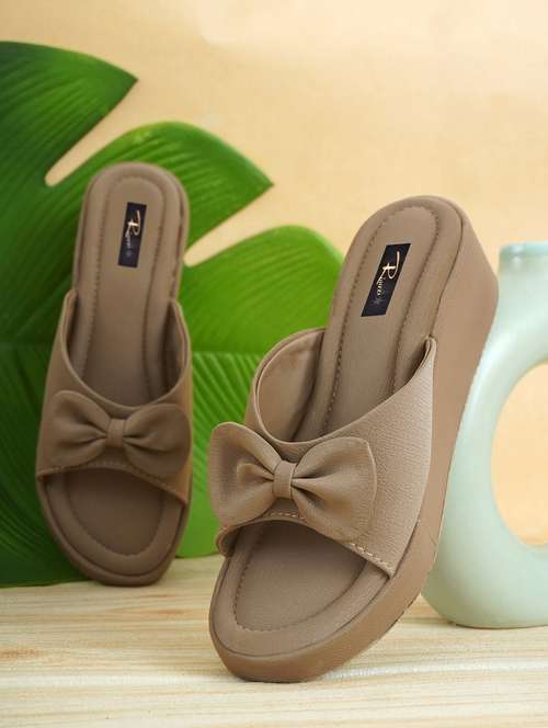 women taupe slip on wedge - 22142029 -  Standard Image - 0