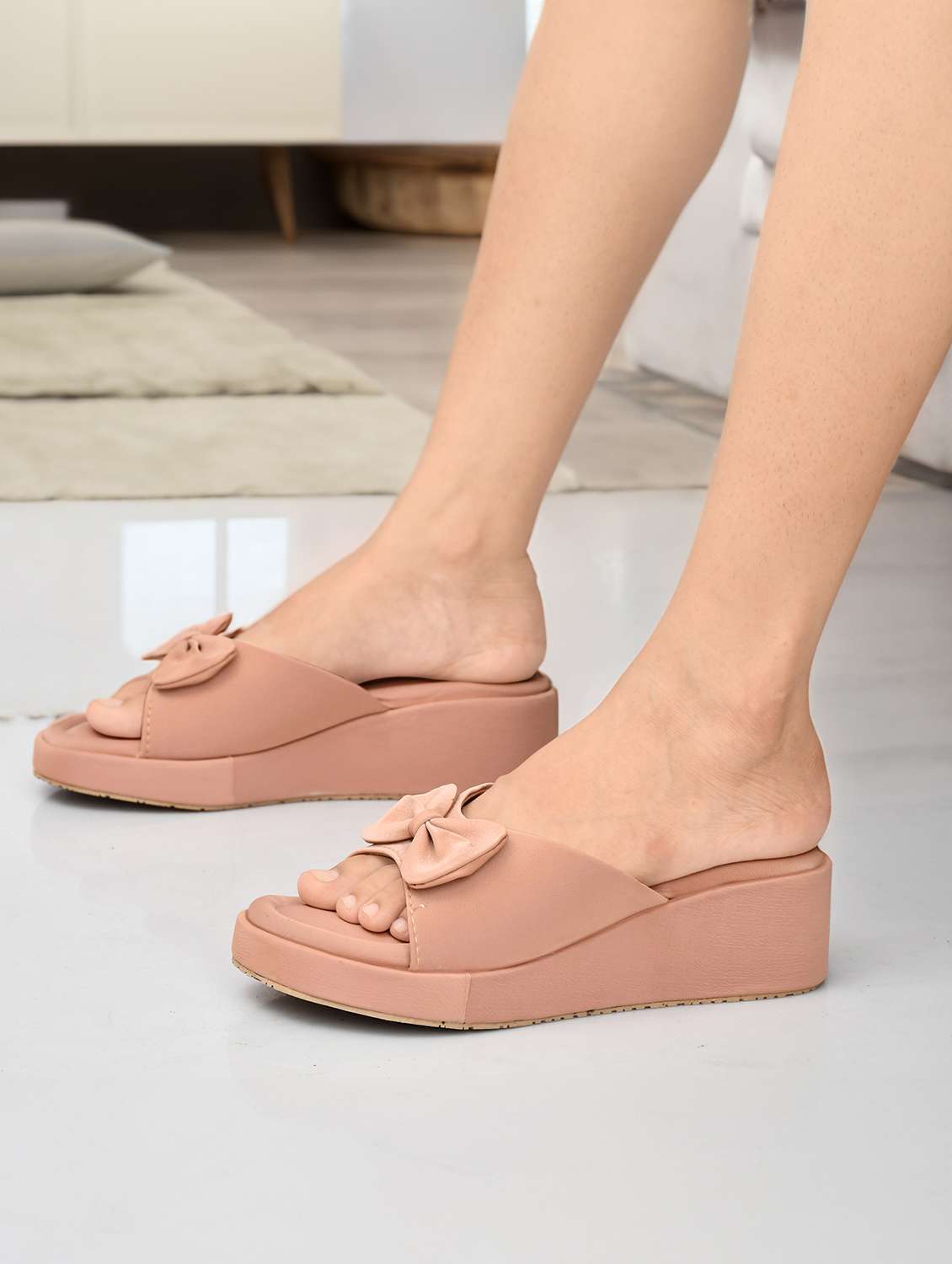 women nude slip on wedge - 22142030 - Standard Image - 1