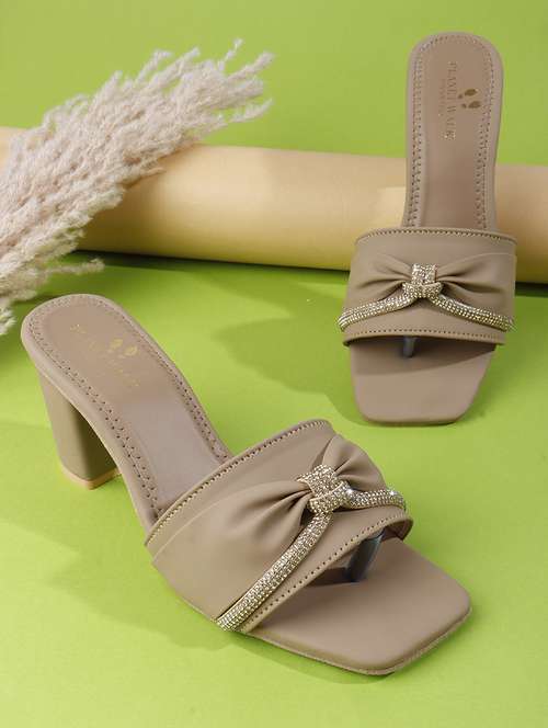 women slip on block heel sandal - 22142059 - Standard Image - 0