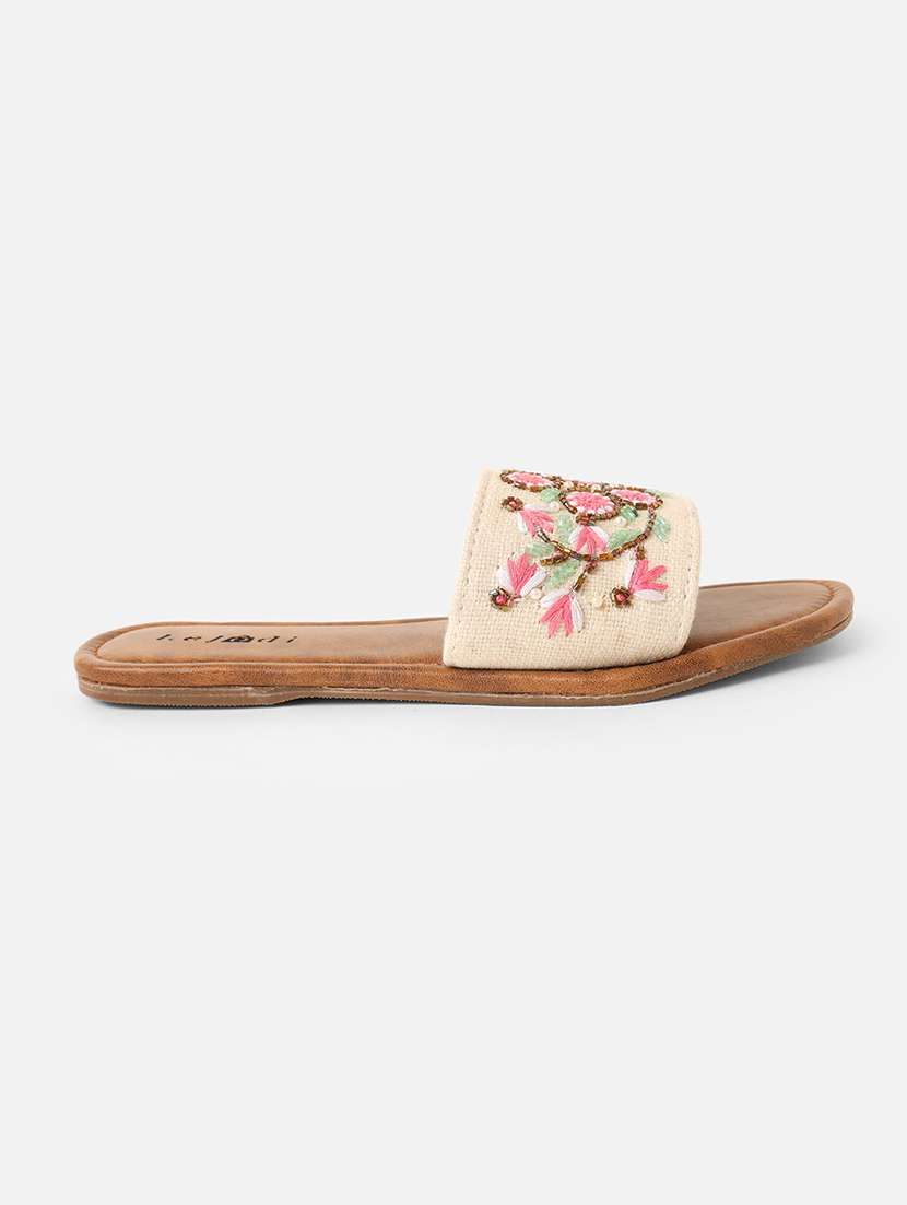 women embroidered slip on sandal - 22142186 - Standard Image - 1