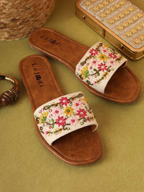 women embroidered slip on sandal - 22142187 -  Standard Image - 0